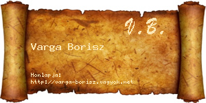 Varga Borisz névjegykártya